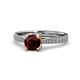 1 - Aziel Desire Red Garnet and Diamond Solitaire Plus Engagement Ring 
