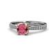 1 - Aziel Desire Rhodolite Garnet and Diamond Solitaire Plus Engagement Ring 