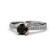 1 - Aziel Desire Black and White Diamond Solitaire Plus Engagement Ring 