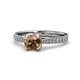 1 - Aziel Desire Smoky Quartz and Diamond Solitaire Plus Engagement Ring 