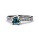 1 - Aziel Desire Blue and White Diamond Solitaire Plus Engagement Ring 