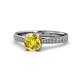 1 - Aziel Desire Yellow and White Diamond Solitaire Plus Engagement Ring 