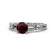 1 - Senna Desire Red Garnet and Diamond Engagement Ring 