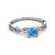 3 - Mayra Desire Blue Topaz and Diamond Engagement Ring 