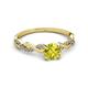 3 - Mayra Desire Yellow and White Diamond Engagement Ring 