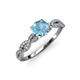 4 - Milena Desire Blue Topaz and Diamond Engagement Ring 