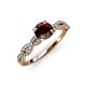 4 - Milena Desire Red Garnet and Diamond Engagement Ring 