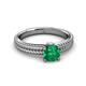 3 - Kelis Desire Emerald and Diamond Engagement Ring 