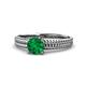 1 - Kelis Desire Emerald and Diamond Engagement Ring 