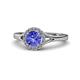 1 - Lyneth Desire Tanzanite and Diamond Halo Engagement Ring 