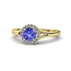 1 - Lyneth Desire Tanzanite and Diamond Halo Engagement Ring 