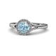 1 - Lyneth Desire Aquamarine and Diamond Halo Engagement Ring 