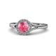 1 - Lyneth Desire Pink Tourmaline and Diamond Halo Engagement Ring 