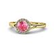 1 - Lyneth Desire Pink Tourmaline and Diamond Halo Engagement Ring 
