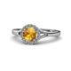 1 - Lyneth Desire Citrine and Diamond Halo Engagement Ring 
