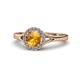 1 - Lyneth Desire Citrine and Diamond Halo Engagement Ring 