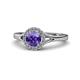 1 - Lyneth Desire Iolite and Diamond Halo Engagement Ring 