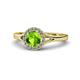 1 - Lyneth Desire Peridot and Diamond Halo Engagement Ring 