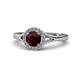 1 - Lyneth Desire Red Garnet and Diamond Halo Engagement Ring 