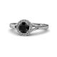 1 - Lyneth Desire Black and White Diamond Halo Engagement Ring 