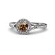 1 - Lyneth Desire Smoky Quartz and Diamond Halo Engagement Ring 