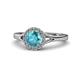 1 - Lyneth Desire London Blue Topaz and Diamond Halo Engagement Ring 