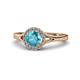 1 - Lyneth Desire London Blue Topaz and Diamond Halo Engagement Ring 