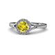 1 - Lyneth Desire Yellow and White Diamond Halo Engagement Ring 
