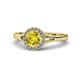 1 - Lyneth Desire Yellow and White Diamond Halo Engagement Ring 