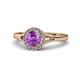 1 - Lyneth Desire Amethyst and Diamond Halo Engagement Ring 
