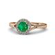1 - Lyneth Desire Emerald and Diamond Halo Engagement Ring 