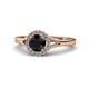 1 - Lyneth Desire Black and White Diamond Halo Engagement Ring 