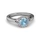 3 - Lyneth Desire Aquamarine and Diamond Halo Engagement Ring 