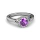 3 - Lyneth Desire Amethyst and Diamond Halo Engagement Ring 