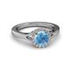 2 - Lyneth Desire Blue Topaz and Diamond Halo Engagement Ring 
