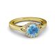 3 - Lyneth Desire Blue Topaz and Diamond Halo Engagement Ring 