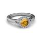 3 - Lyneth Desire Citrine and Diamond Halo Engagement Ring 