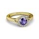 3 - Lyneth Desire Iolite and Diamond Halo Engagement Ring 