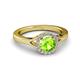 3 - Lyneth Desire Peridot and Diamond Halo Engagement Ring 
