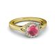 3 - Lyneth Desire Rhodolite Garnet and Diamond Halo Engagement Ring 