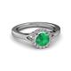 3 - Lyneth Desire Emerald and Diamond Halo Engagement Ring 