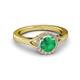 3 - Lyneth Desire Emerald and Diamond Halo Engagement Ring 