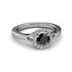 3 - Lyneth Desire Black and White Diamond Halo Engagement Ring 