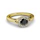3 - Lyneth Desire Black and White Diamond Halo Engagement Ring 