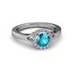 3 - Lyneth Desire London Blue Topaz and Diamond Halo Engagement Ring 