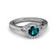 3 - Lyneth Desire Blue and White Diamond Halo Engagement Ring 