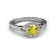 3 - Lyneth Desire Yellow and White Diamond Halo Engagement Ring 