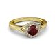3 - Lyneth Desire Red Garnet and Diamond Halo Engagement Ring 