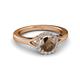 3 - Lyneth Desire Smoky Quartz and Diamond Halo Engagement Ring 