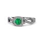 1 - Amy Desire 1.05 ctw Emerald Round (6.00 mm) & Natural Diamond Round (1.10 mm) Swirl Halo Engagement Ring 